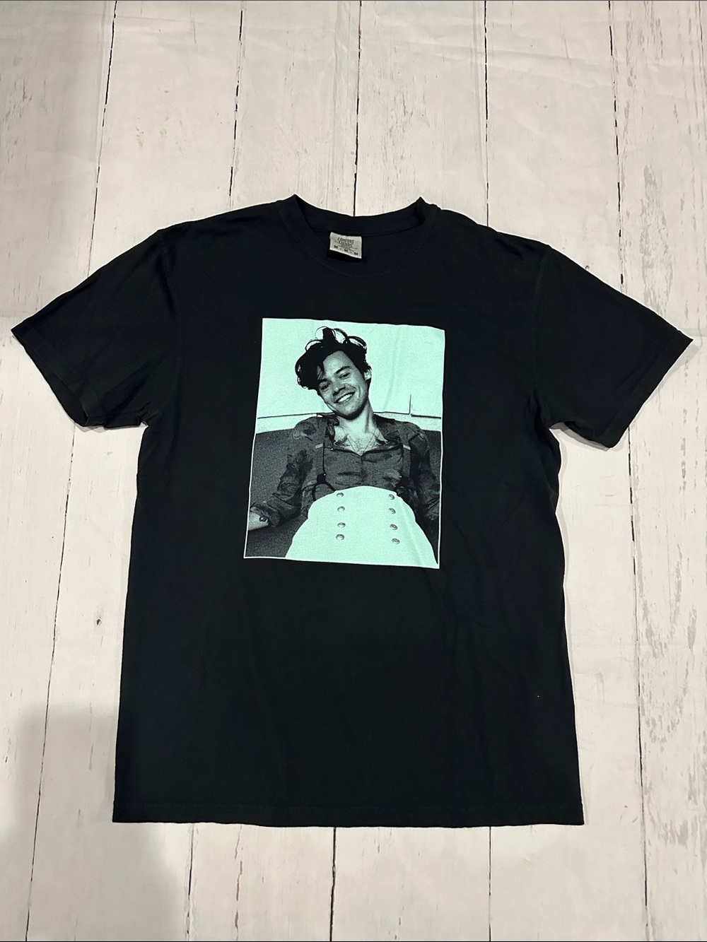 Harry Styles Confort Colors Black Graphic Crewneck T-Shirt Medium